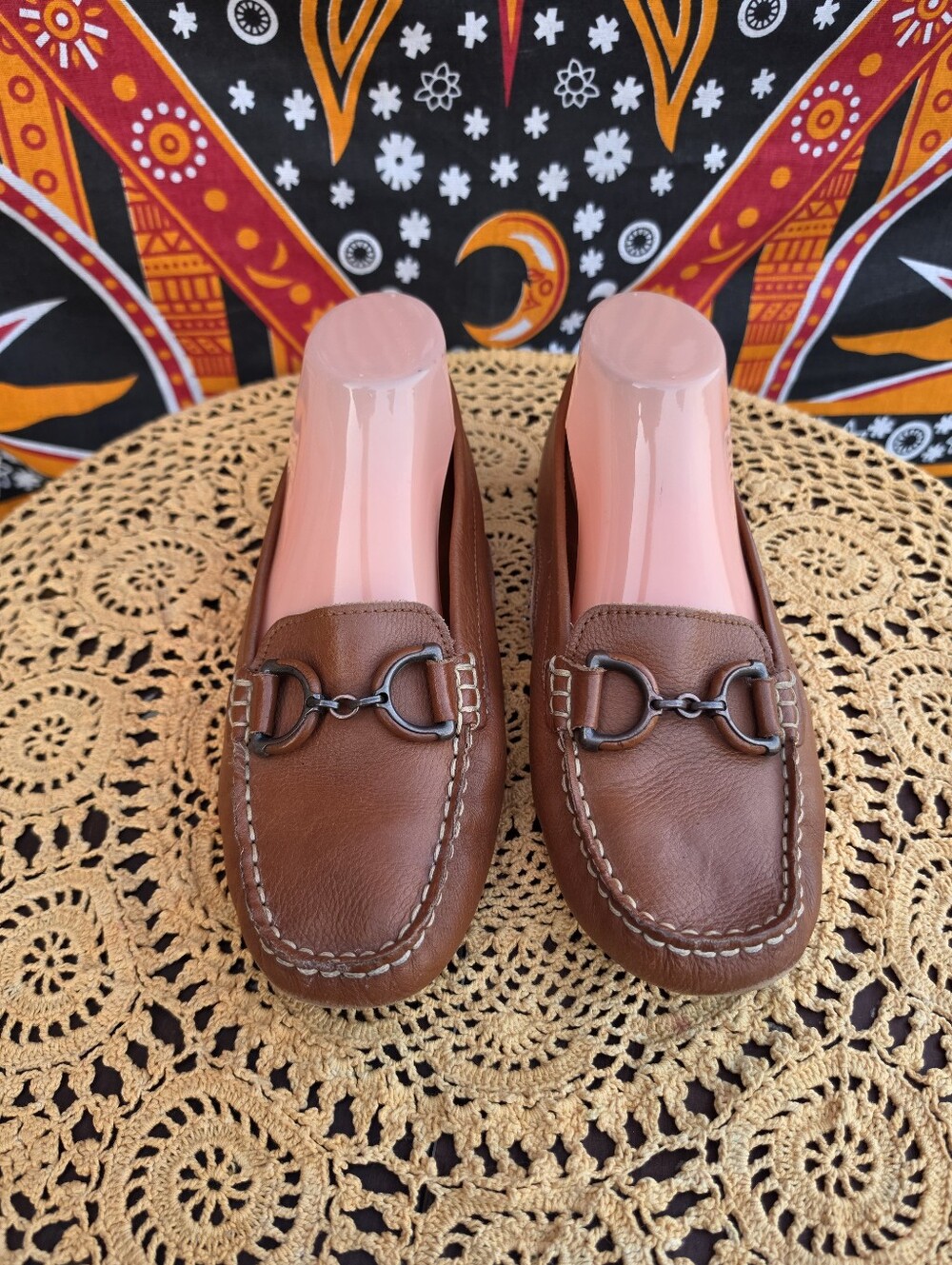 Hush Puppies Brown Leather Horsebit Loafers Women’s 9.5 Wide Driving Moc